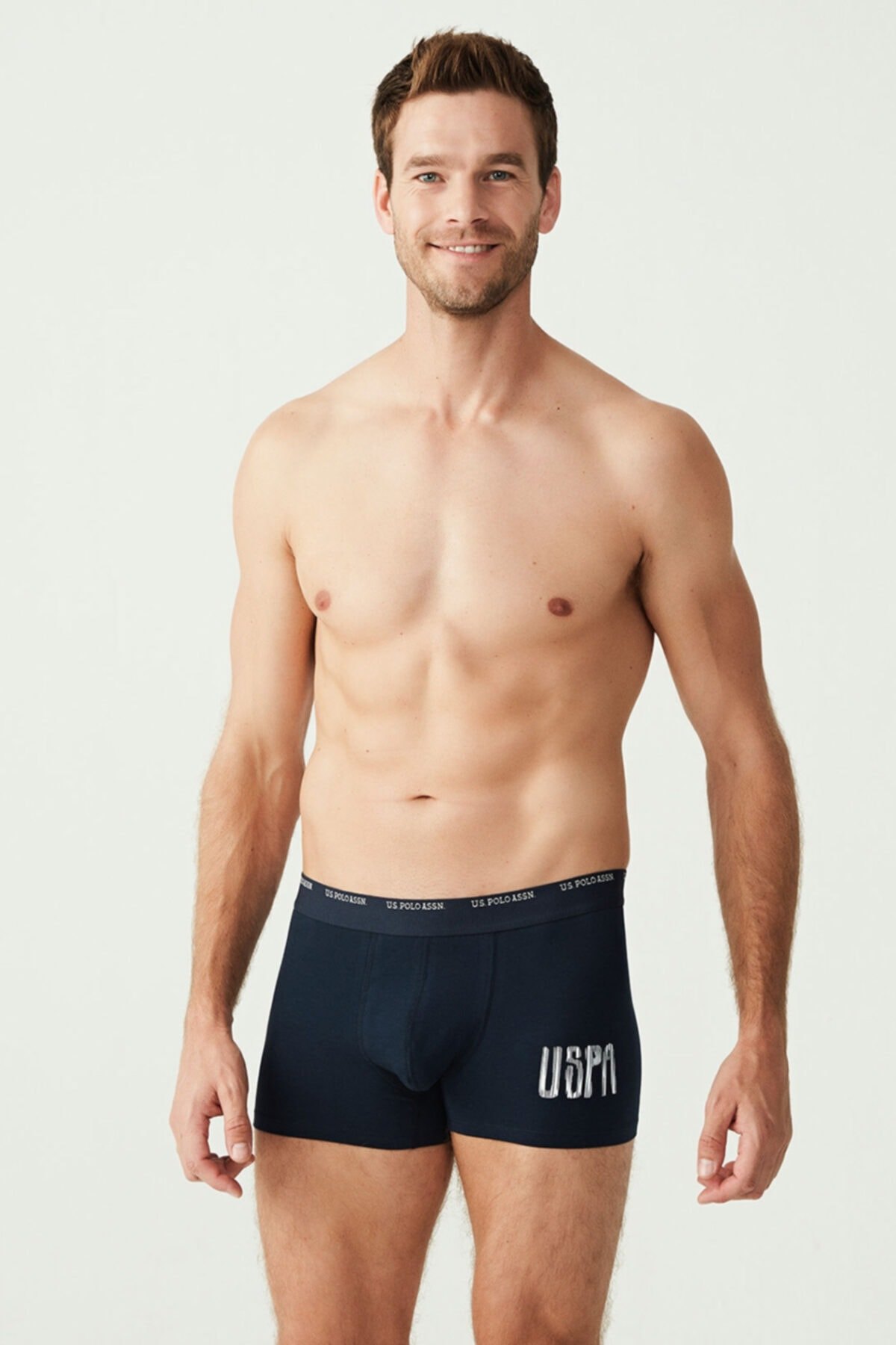 Pamuklu Düz Lastikli Üçlü Boxer U.S. Polo Assn. 80338 - Lacivert