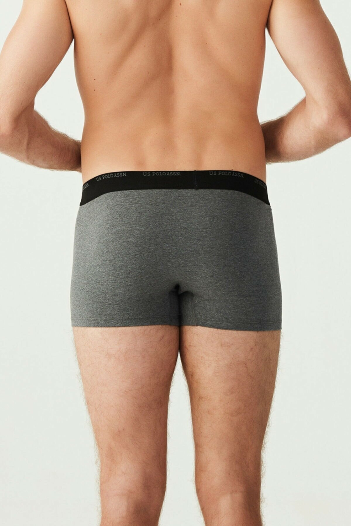 Pamuklu Düz Lastikli Üçlü Boxer U.S. Polo Assn. 80338 - Siyah