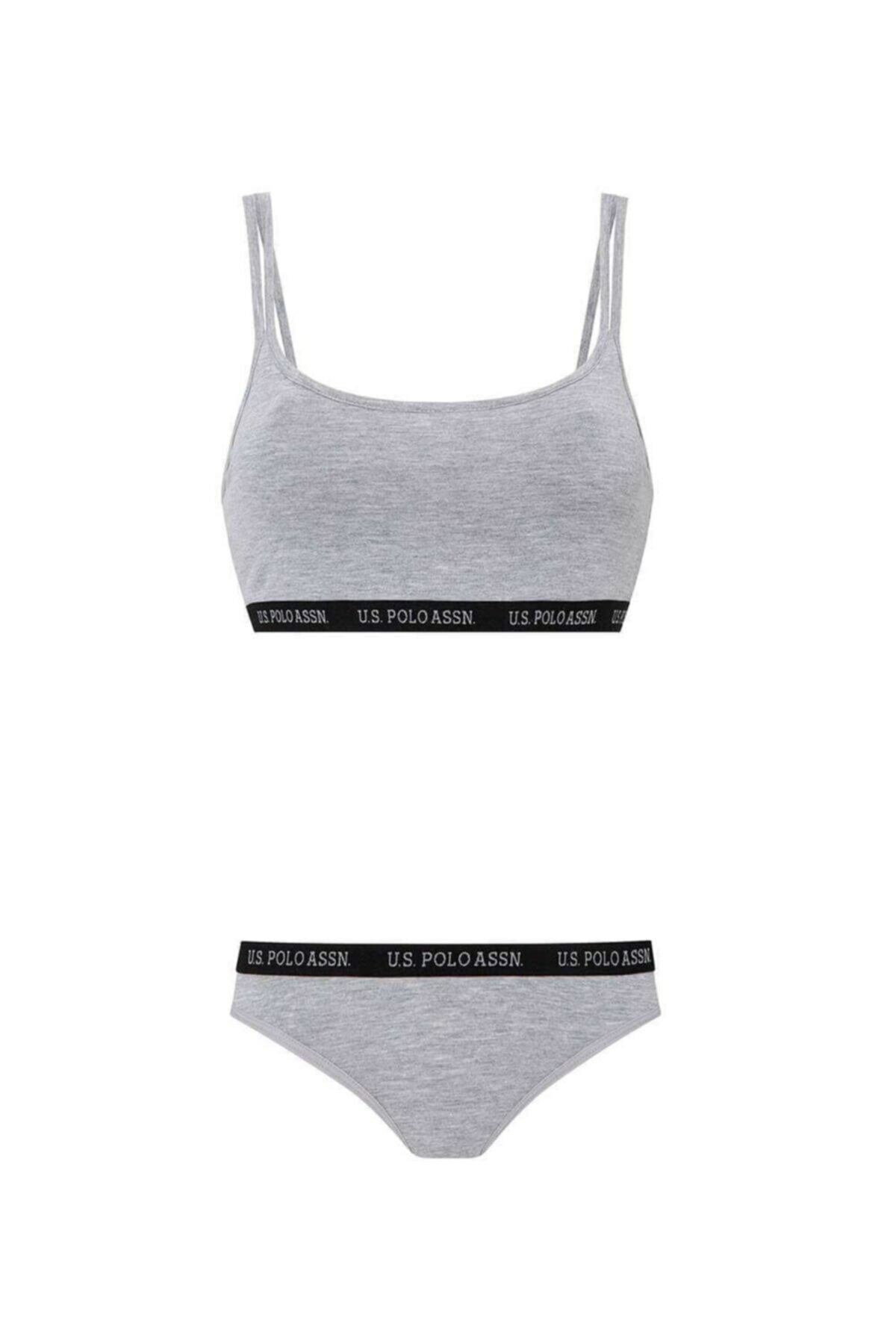 Pamuklu Modal Büstiyer Slip Takım Us. POLO Assn. 65004 - Gri