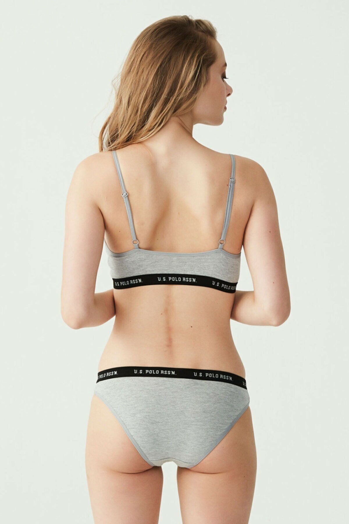 Pamuklu Modal Büstiyer Slip Takım Us. POLO Assn. 65004 - Gri