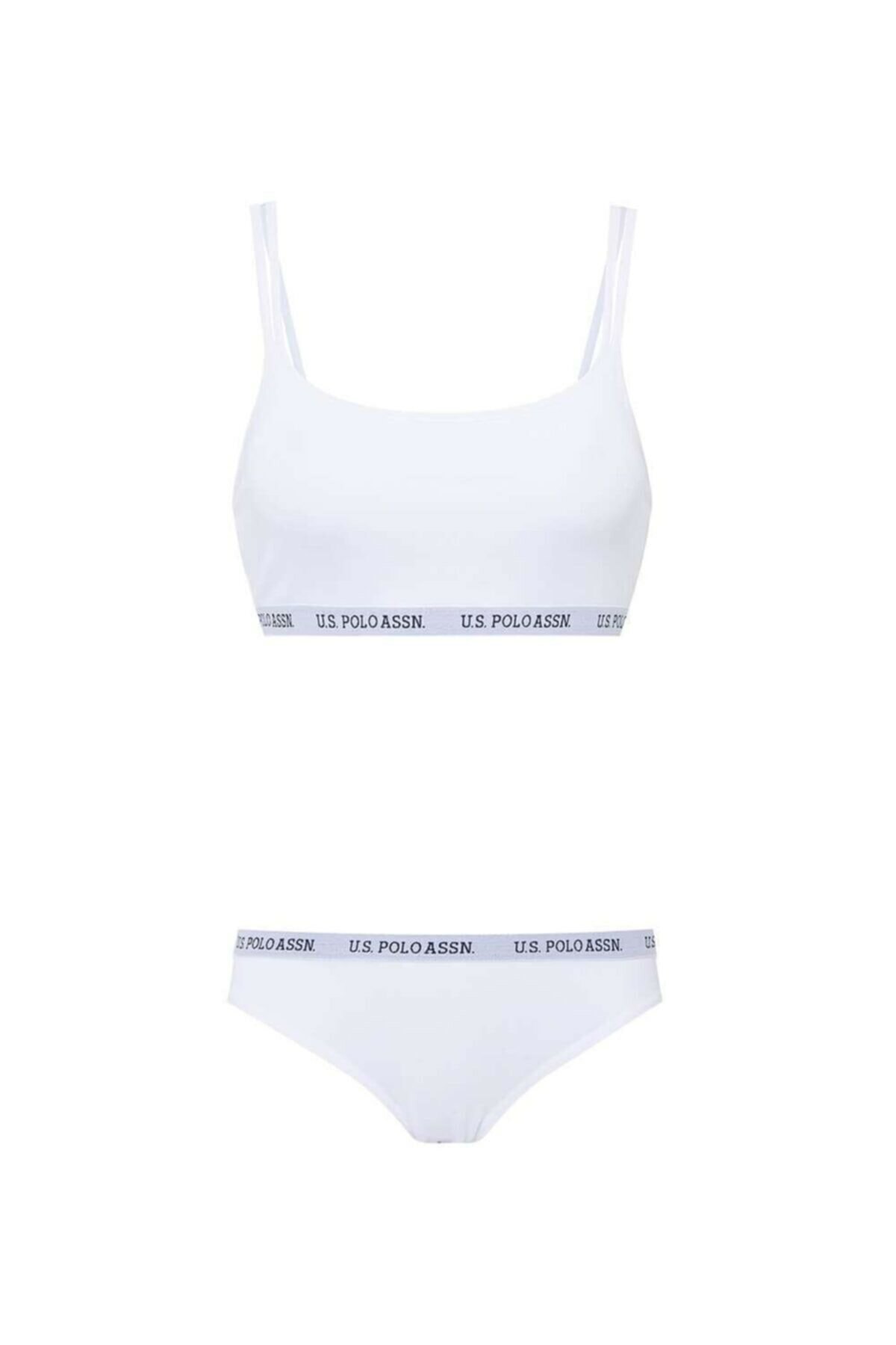 Pamuklu Modal Büstiyer Slip Takım Us. POLO Assn. 65004 - Beyaz