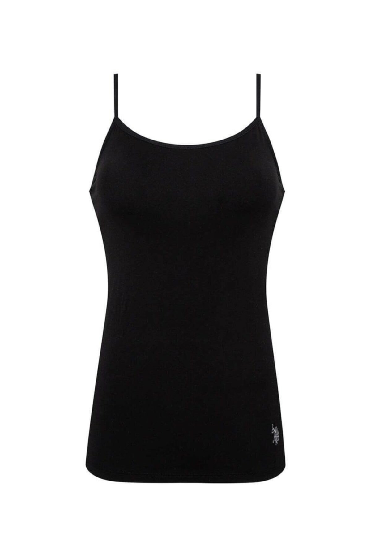 Pamuklu Esnek İp Askılı Atlet Us. POLO Assn. 66000 - Siyah