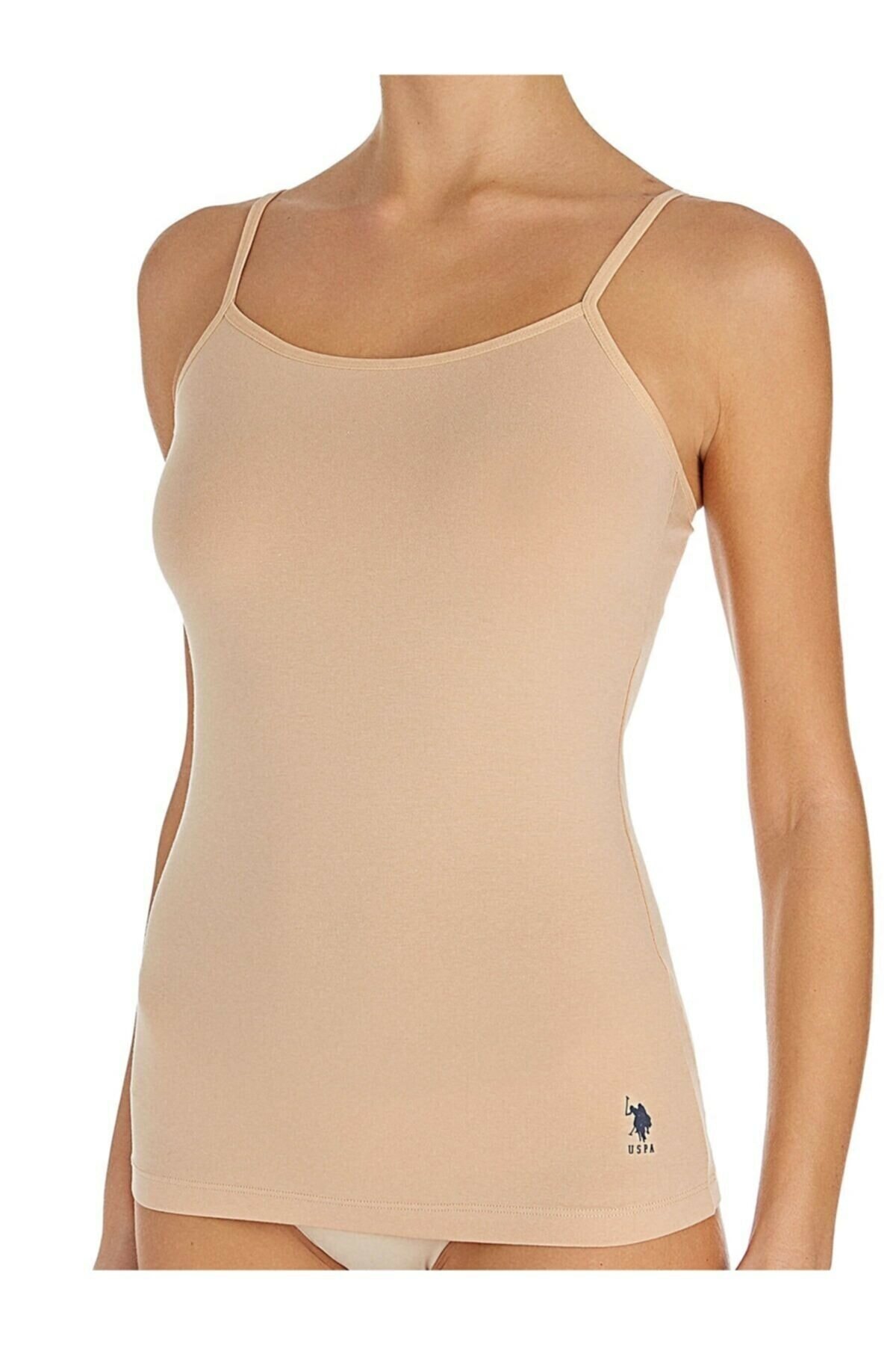 Pamuklu Esnek İp Askılı Atlet Us. POLO Assn. 66000 - Ten