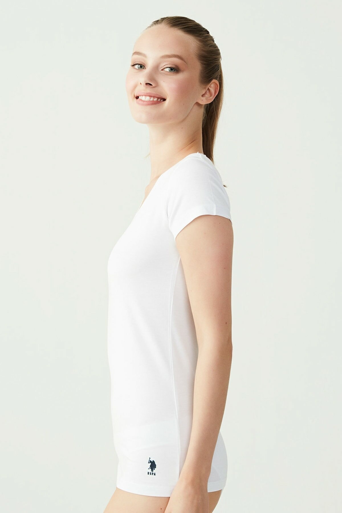 Pamuk Modal Esnek Body Us. POLO 66004 - Beyaz