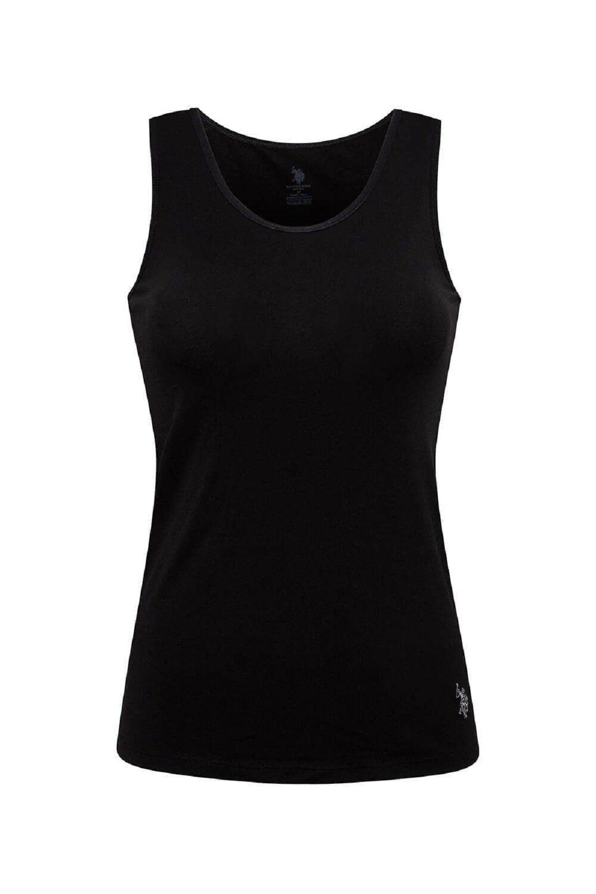 Kalın Askılı Pamuklu Atlet Us. POLO Assn. 66005 - Siyah