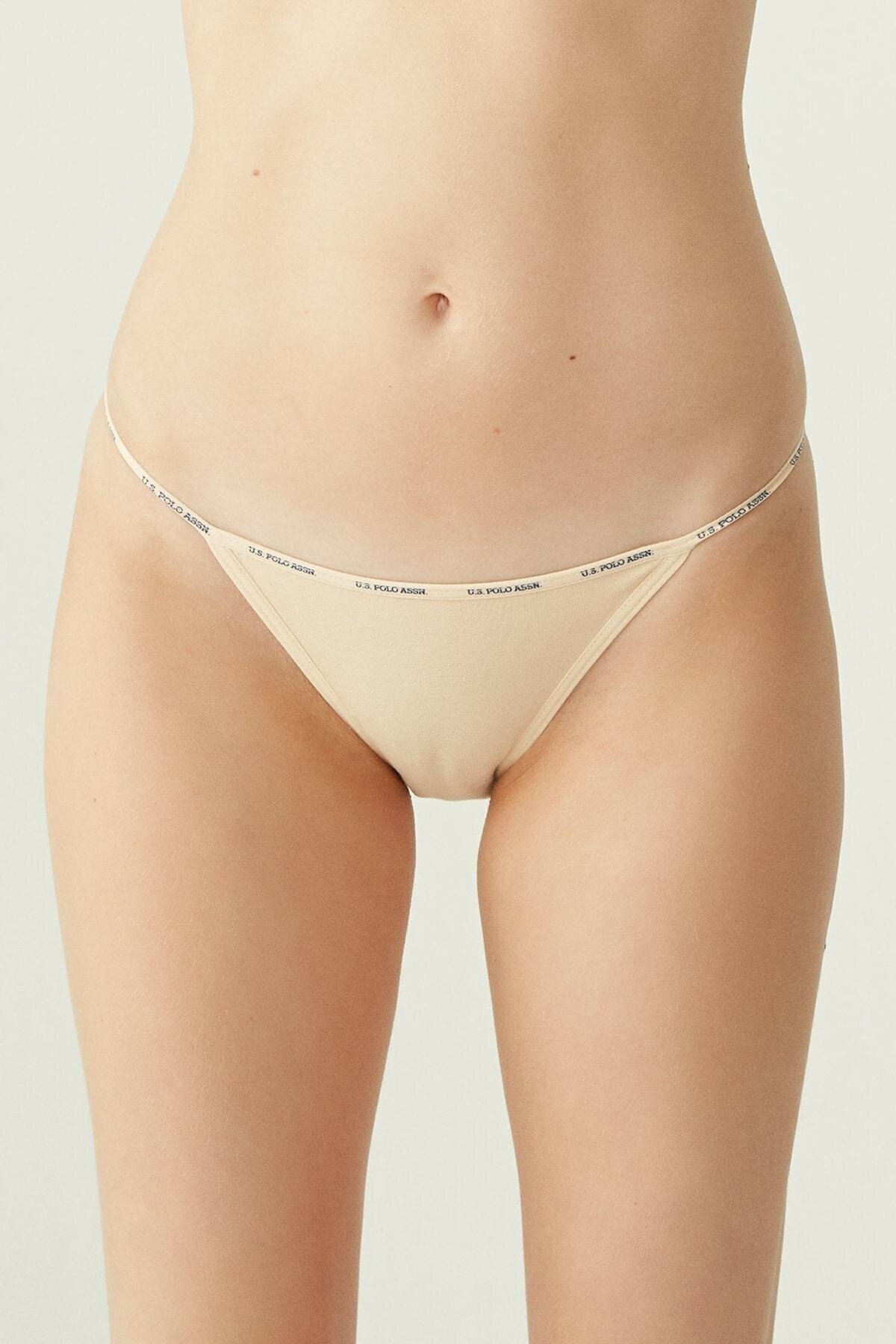 Pamuklu Yüksek Bel Slip Külot 5'li Set Us. POLO Assn. 67000 - Siyah-Beyaz-Ten-Somon-Kırmızı