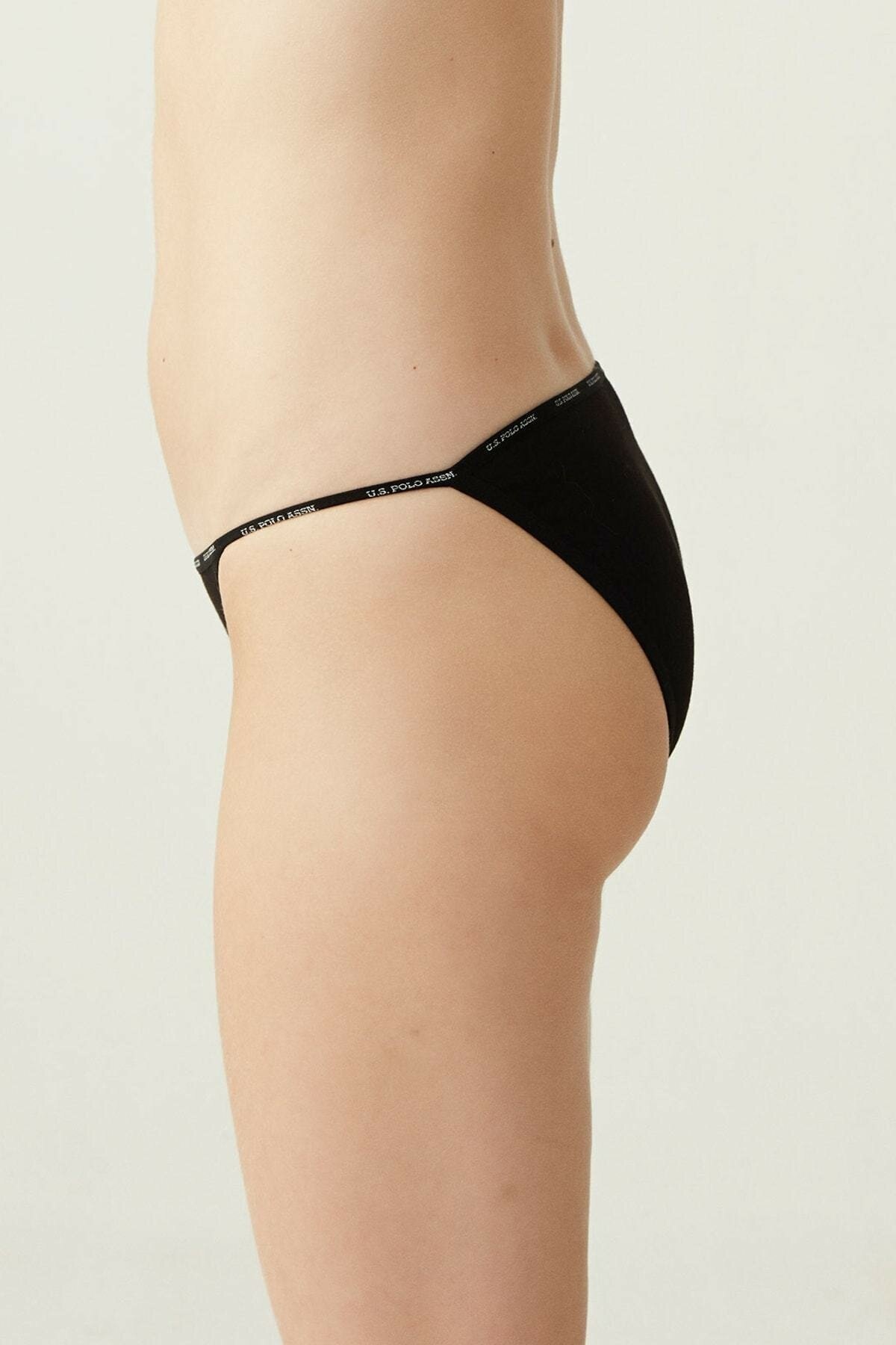 Pamuklu Yüksek Bel Slip Külot 5'li Set Us. POLO Assn. 67000 - Siyah-Beyaz-Ten-Somon-Kırmızı