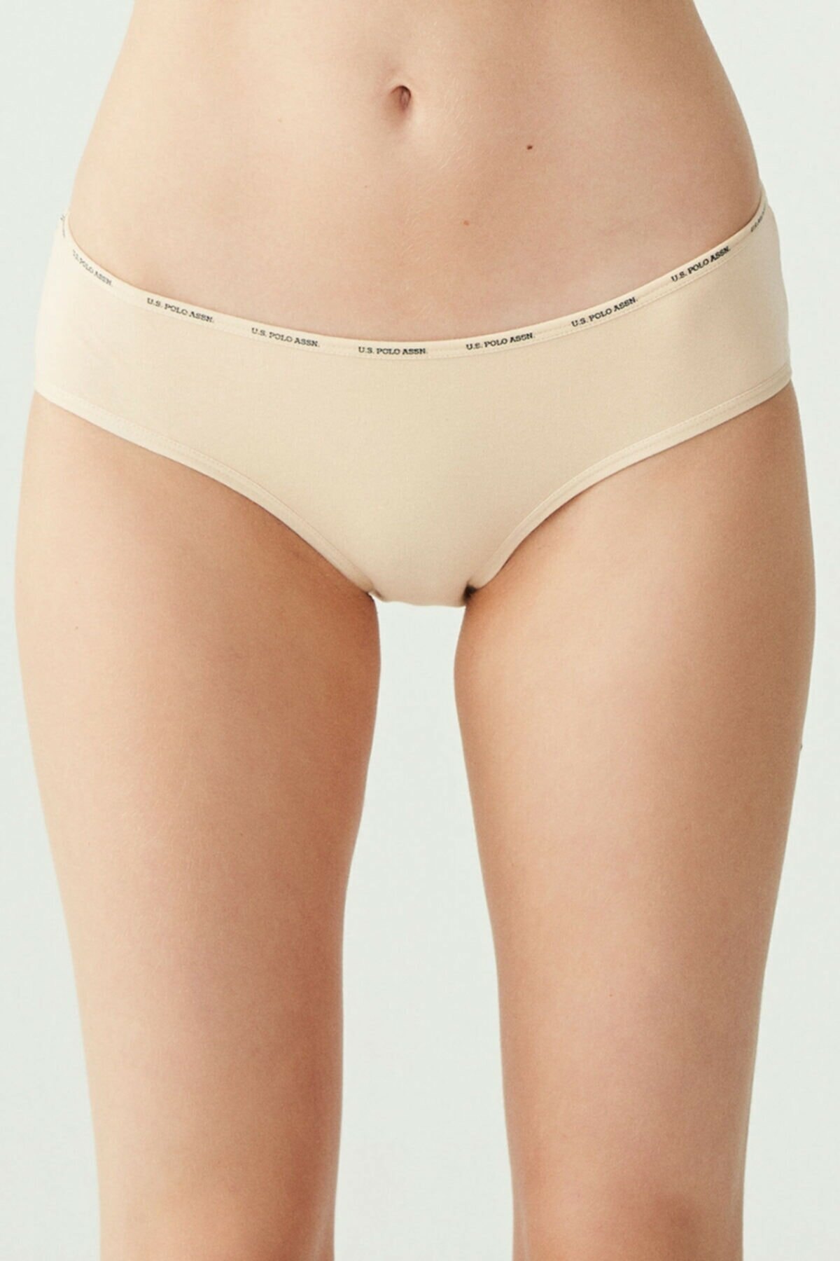 Yüksek Bel Pamuklu Slip Külot 5'li Us. POLO Assn. 67002 - Siyah-Beyaz-Ten-Somon-Kırmızı