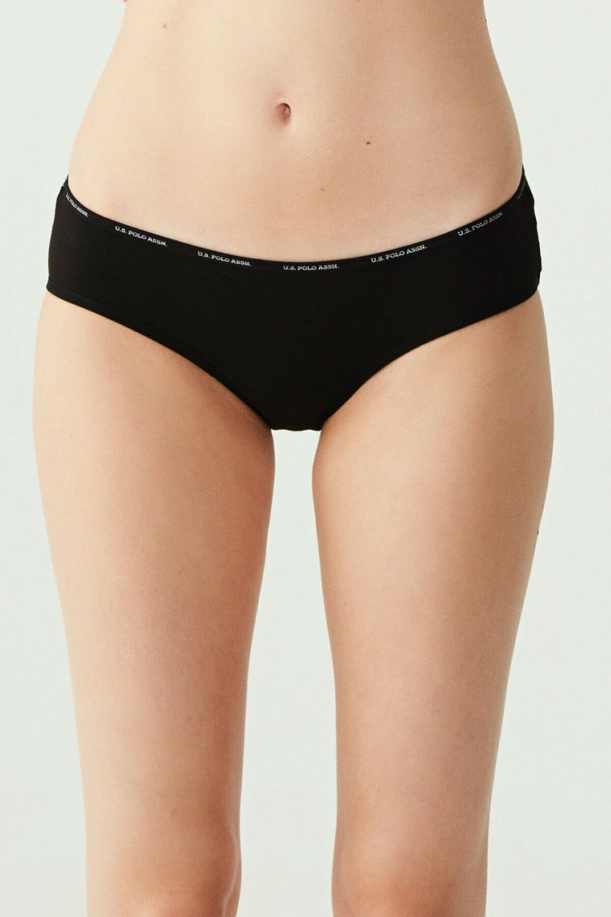 Yüksek Bel Pamuklu Slip Külot 5'li Us. POLO Assn. 67002 - Siyah-Beyaz-Ten-Somon-Kırmızı