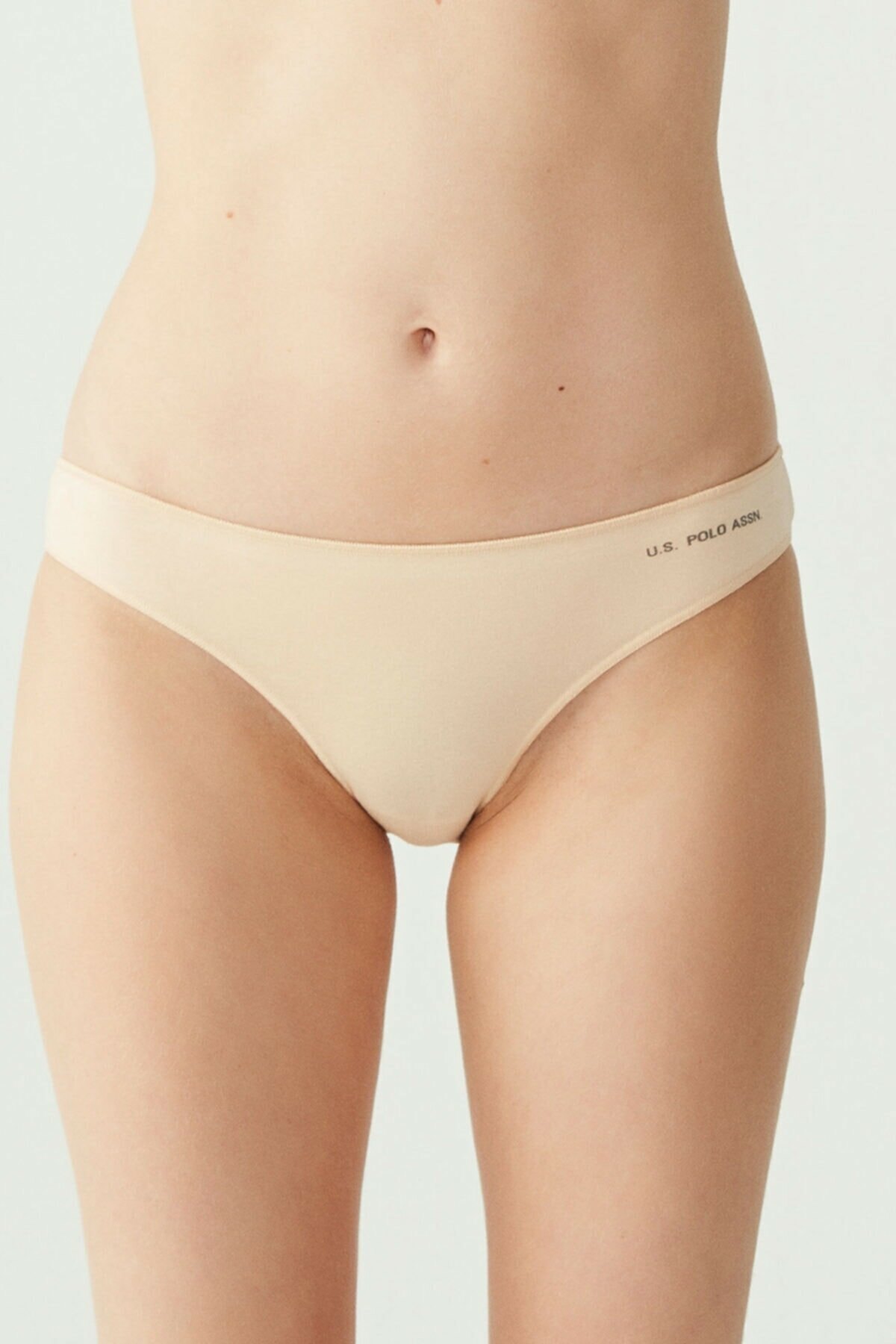 Yüksek Pamuk Oranı Kıl Lastikli Slip Külot Us. POLO Assn. 67006 - Siyah-Beyaz-Ten-Somon-Kırmızı