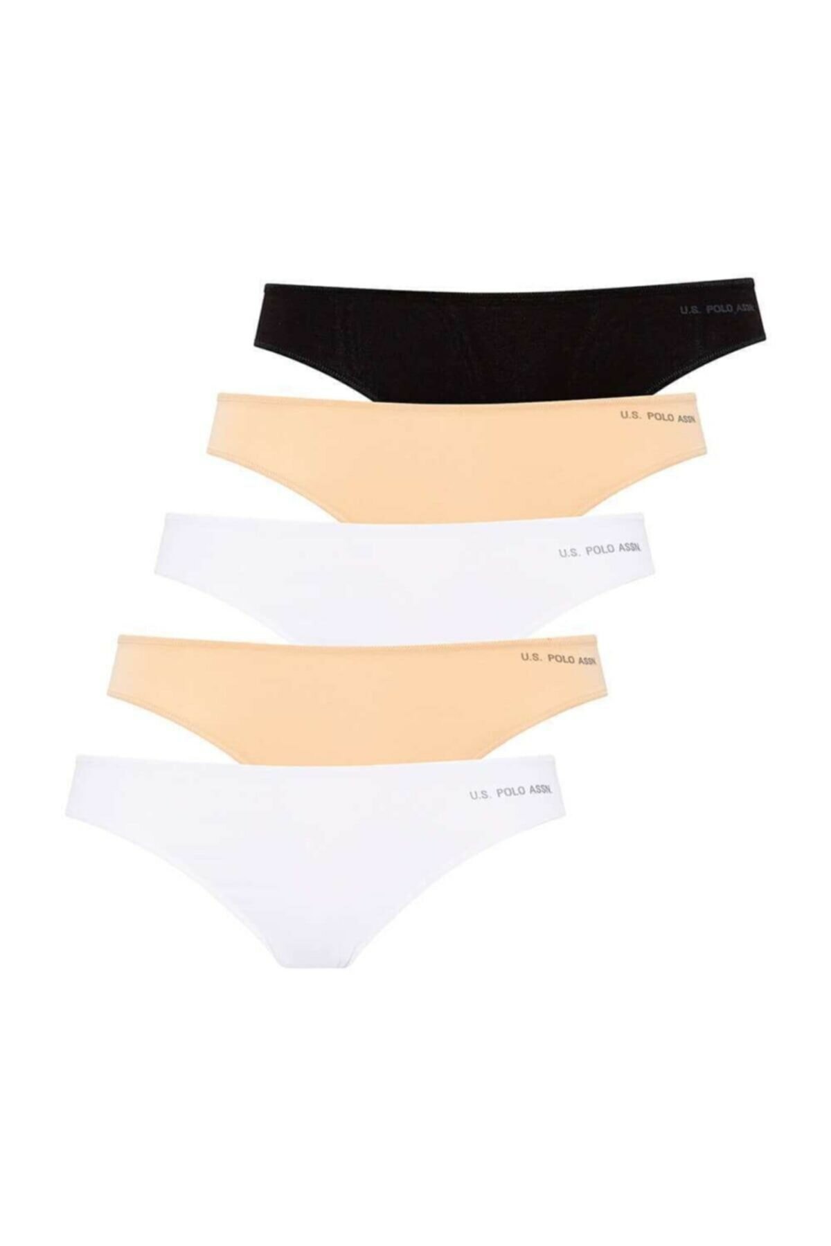 Yüksek Pamuk Oranı Kıl Lastikli Slip Külot Us. POLO Assn. 67006 - Siyah-Beyaz-Ten-Somon-Kırmızı