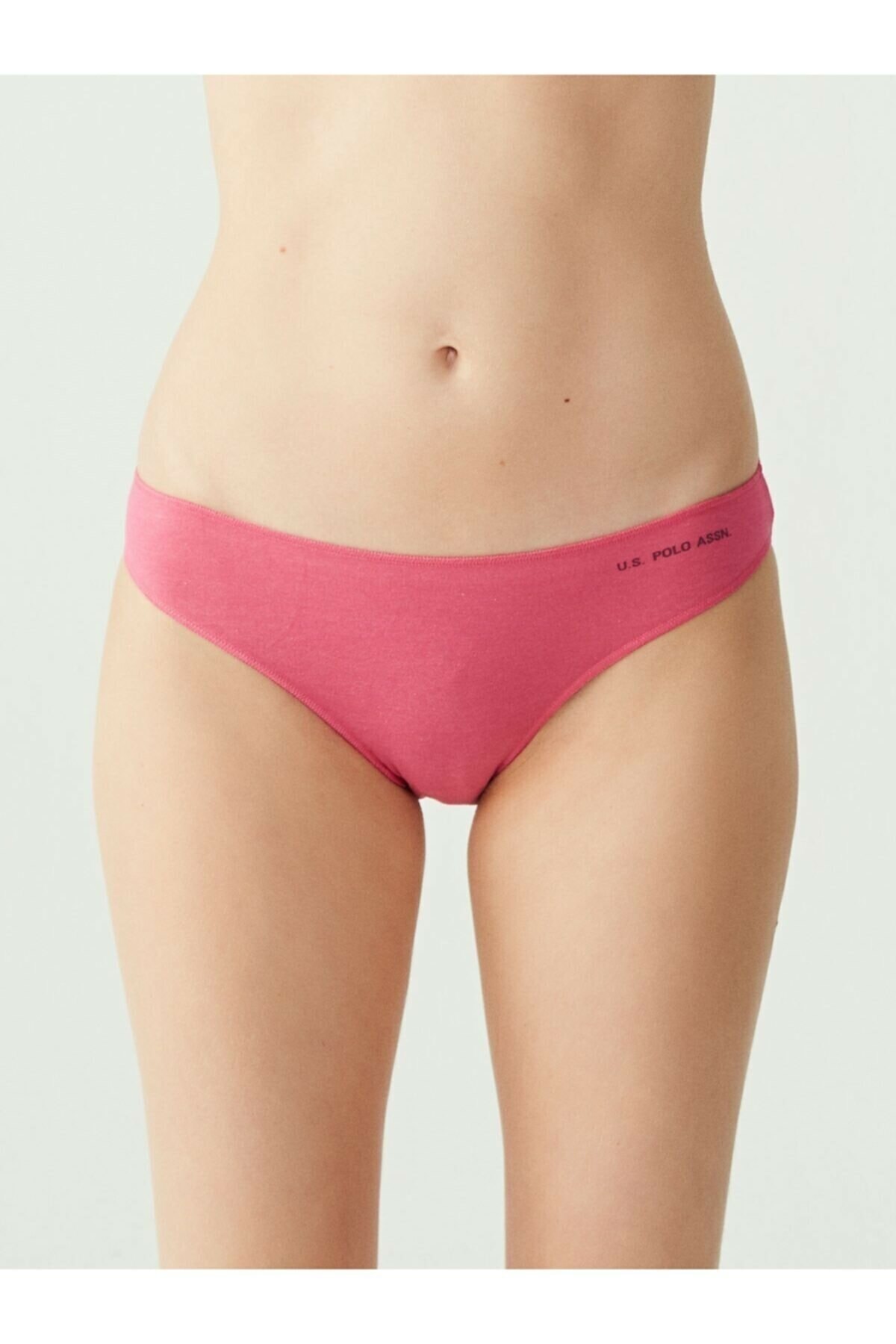 Yüksek Pamuk Oranı Kıl Lastikli Slip Külot Us. POLO Assn. 67006 - Siyah-Beyaz-Ten-Somon-Kırmızı