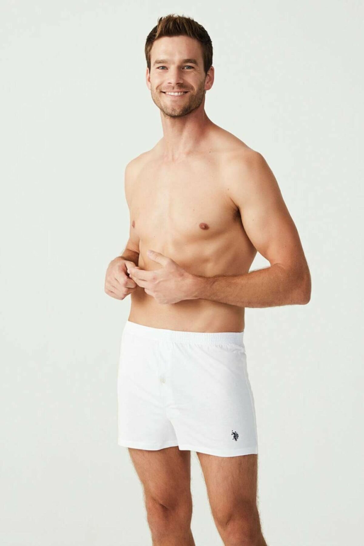Pamuklu Esnek Bel Boxer Us. POLO Assn. 80054 - Beyaz