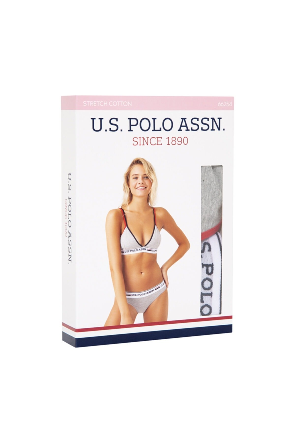 Pamuklu Esnek Baleniz Büstiyer Takım Us. POLO Assn. 66254 - Gri