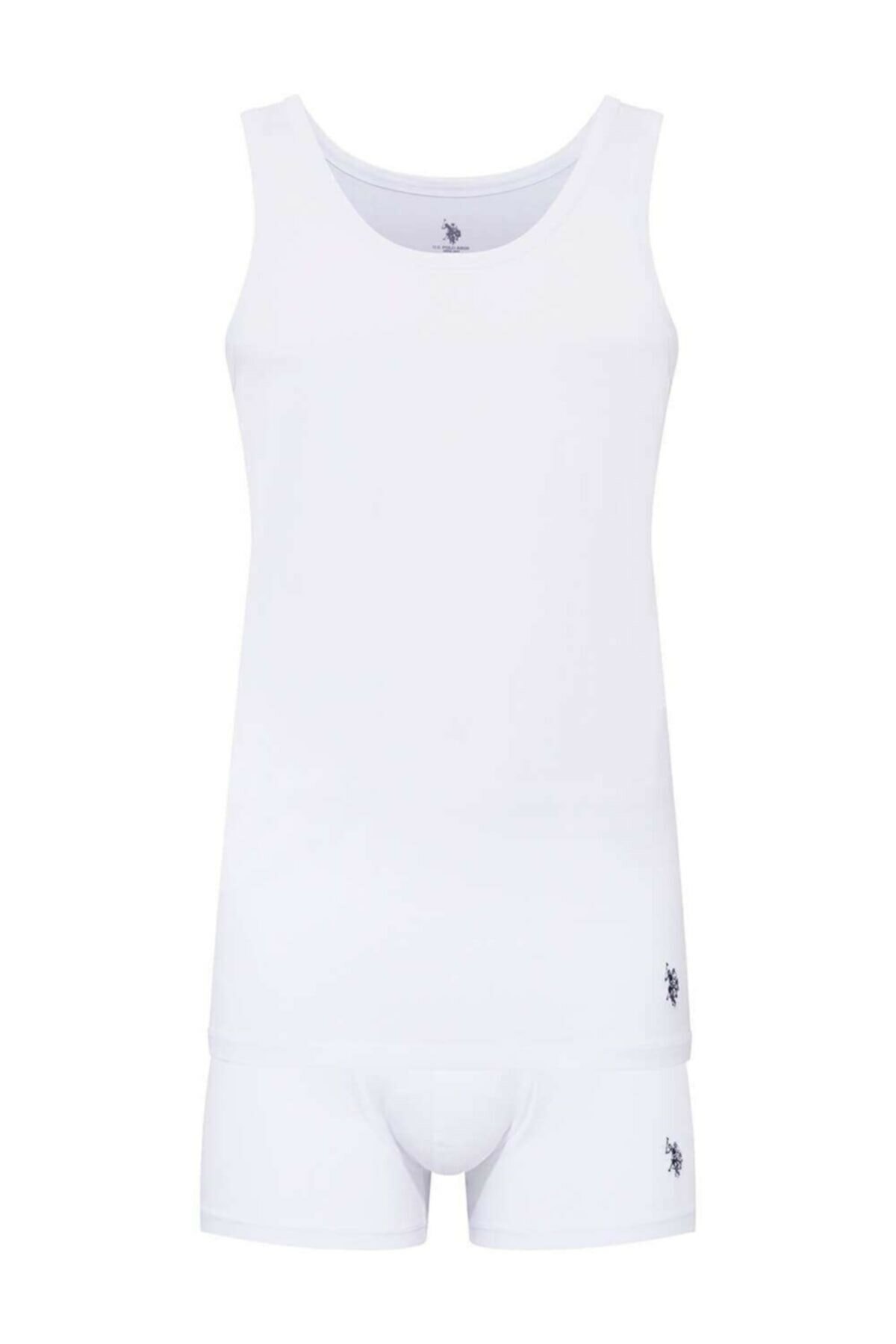 Beyaz Somon Atlet Boxer Seti Us. POLO Assn. 80088 - Beyaz
