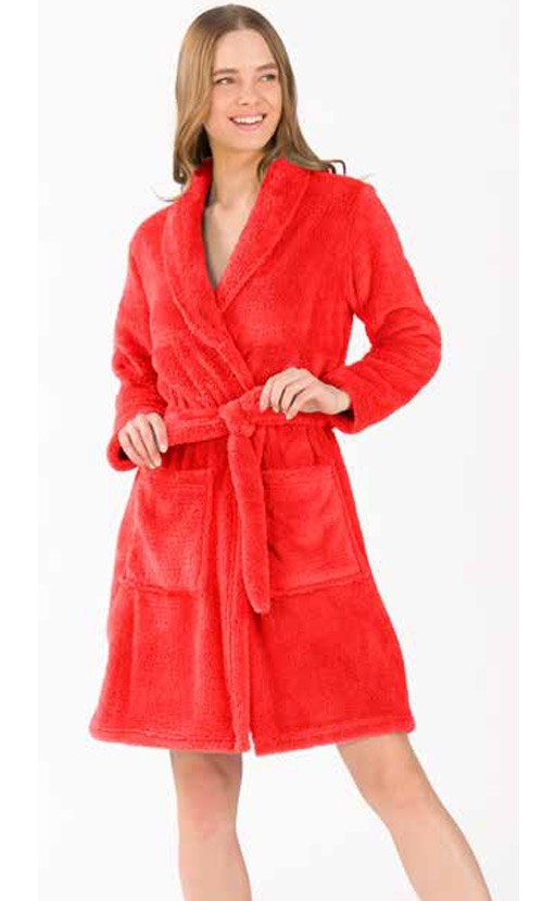 Yeni İnci Uzun Kollu Polar Cepli Sabahlık Yeni İnci 1771 - Görsel 2