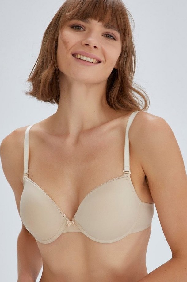 Dantel Detaylı Boş Cup Sütyen Eros 120 - Ten