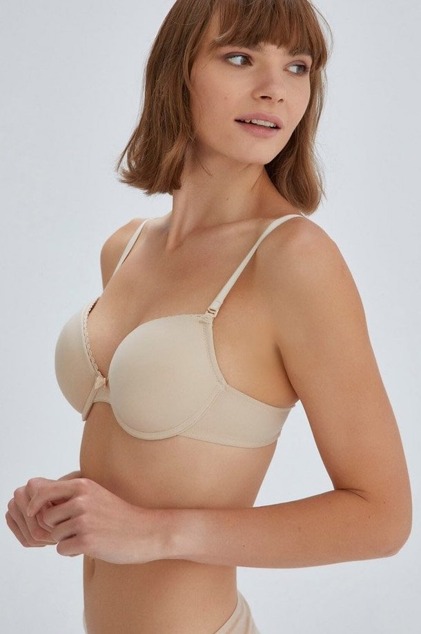Dantel Detaylı Boş Cup Sütyen Eros 120 - Ten
