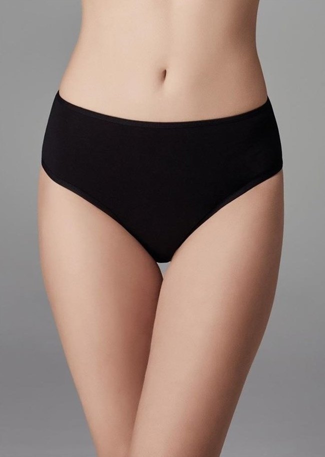 Yüksek Bel 3'lü Slip Külot Siyah Beyaz Ten Eros 710 - Beyaz-Siyah-Ten