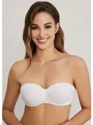 Silikon Bantlı Straplez Double Push-up Sütyen Eros 160