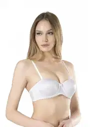 Silikon Bantlı Straplez Dolu Cup Sütyen Fabony 3010