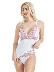 Çapraz Askılı Dantelli Atlet Takımı Derya 080