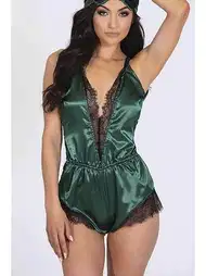Dantelli Sırtı Çapraz Saten Şort Tulum For Dreams 8298