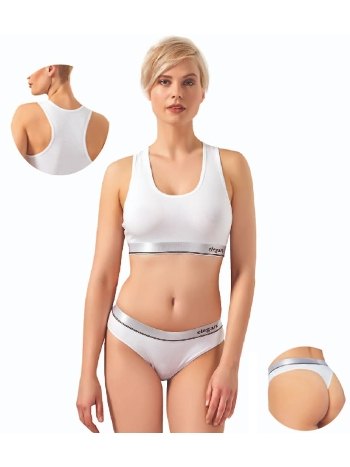 Modal Pamuklu Dikişsiz Spor Sütyeni Ve String Külot Takım Öztaş 23001