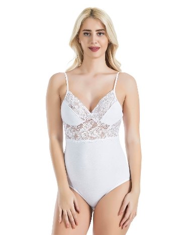 Dantel Detaylı İp Askılı Body Derya Kurşun 334
