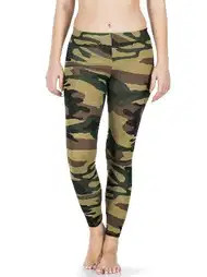 Kamuflaj Desenli Yüksek Bel Uzun Tayt Derya Kurşun 443