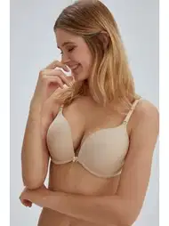 Kulaklı Push-Up Sütyen Siyah Destekli Eros 130