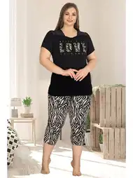 Pamuklu Kapri Pijama Takımı Love 10566