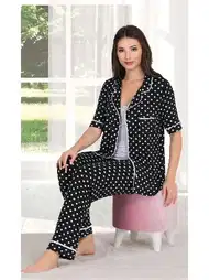 Puantiyeli Esnek Kadın Pijama Takımı Lady 20000