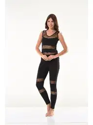 Yüksek Bel Opak Tayt Takım Derya Kurşun 1504