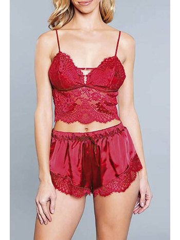 Saten Dantel Detaylı Bralet Sütyen Şort Takım For Dreams 8299
