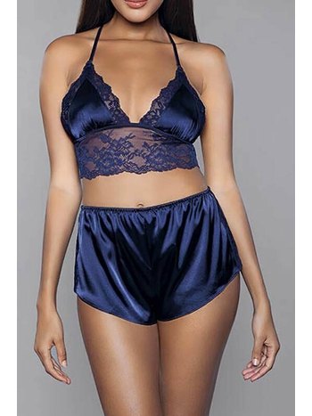 Saten Dantel Detaylı Bralet Şort Takımı For Dreams 8308