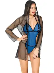 Mavi Dantel Tek Parça Bodysuit Sistina 1372
