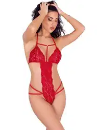 Kırmızı Dantel Tek Parça Bodysuit Sistina 917