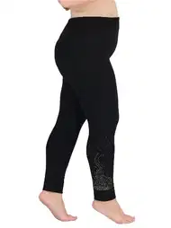 Siyah Taş İşlemeli Yüksek Bel Tayt Lady 1109