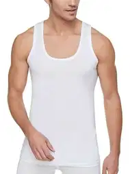 Pamuklu Ribana Askılı Erkek Atlet Beyaz Tutku 0101