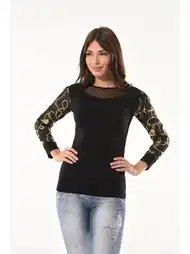 Deri Desenli Uzun Kol Body Derya 144