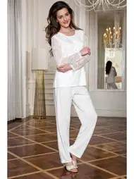 Viskon 3'lü Pijama Takımı Yeni İnci 170