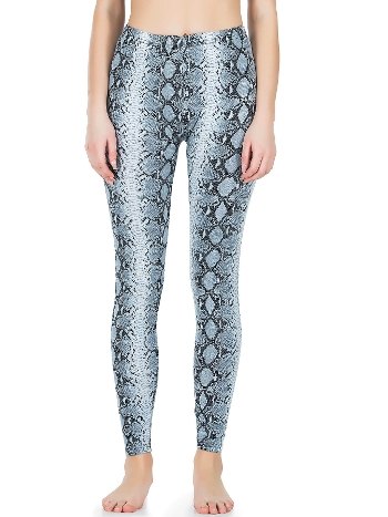 Yüksek Bel Esnek Yılan Derisi Görünümlü Tayt Derya 444