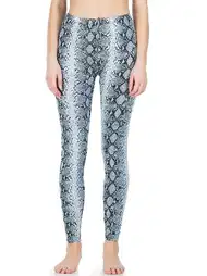 Yüksek Bel Esnek Yılan Derisi Görünümlü Tayt Derya 444