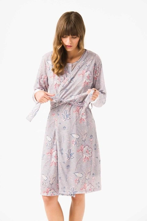 Yeni İnci Yumuşak Penye 2li Sabahlıklı Gecelik Pijama Yeni İnci 1718 - Görsel 4