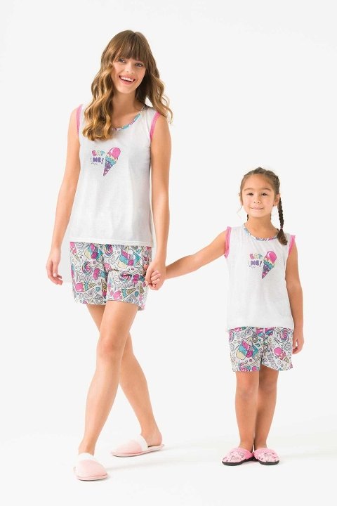 Yeni İnci Yumuşak Pamuklu Kısa Kollu Şort Pijama Takımı Yeni İnci 1689 - Görsel 2