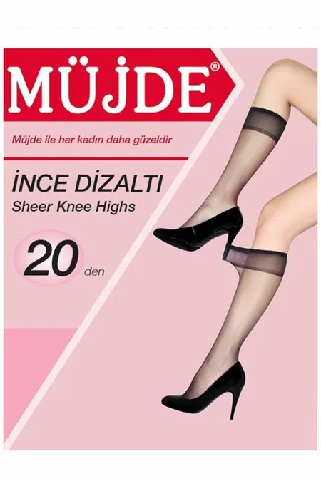 Düşük Denye Kadın Dizaltı Çorap Müjde 1985 - Siyah (500)