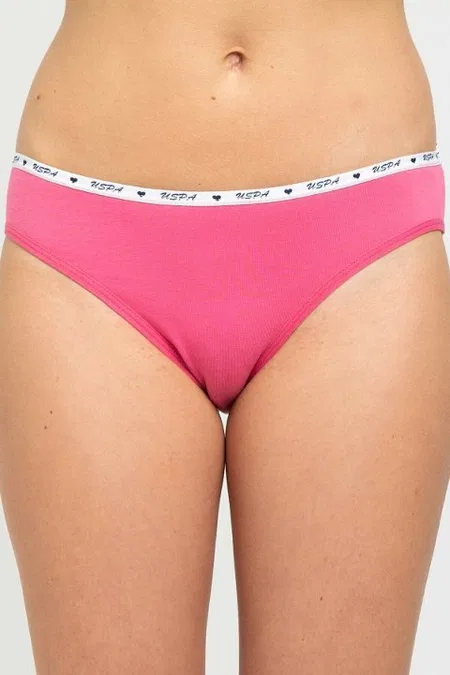 Yüksek Pamuk Oranı Dikişsiz Slip Külot US Polo 66119 - Mint-Pembe-Gri