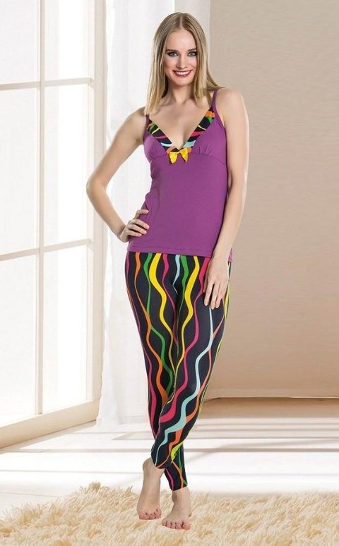 Lady Çiçek Desenli Pamuklu Pijama Takım Sabahlık Seti Lady 538 - Görsel 4