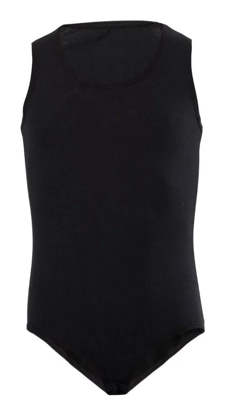 Geniş Askılı Pamuklu Kız Çocuk Body Anıt 4524 - Siyah